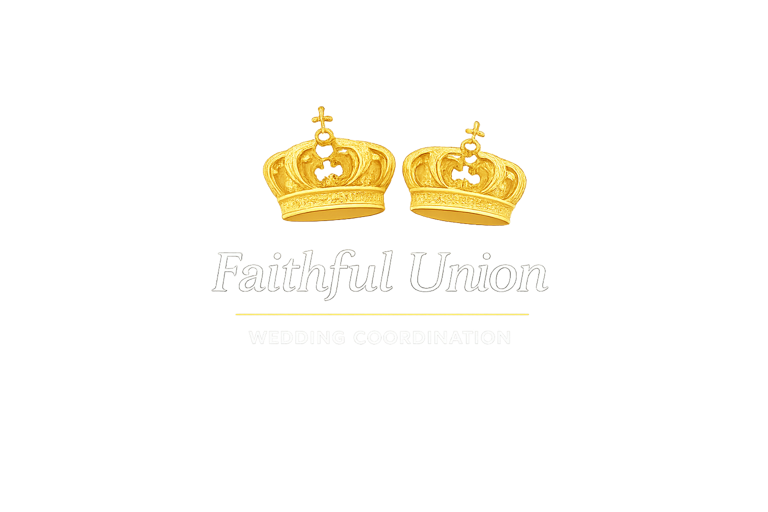 Faithful Union Wedding Coordination logo — two gold crowns